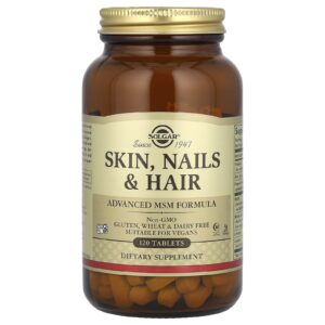 Solgar Pele Unhas e Cabelo Fórmula Avançada de MSM 120 Comprimidos