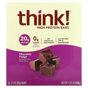 Think ! Barras com Alto Teor de Proteína Doce de Chocolate 10 Barras 60 g (21 oz) cada