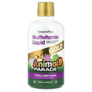 NaturesPlus Natures Plus Source of Life Animal Parade Gold Liquid Frutos Silvestres Tropicais 887.10 ml (30 fl oz)