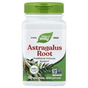 Natures Way Raiz de Astragalus 100 Cápsulas Veganas (470 mg por Cápsula)