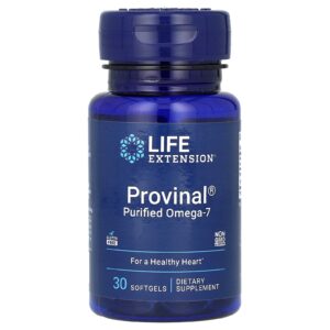 Life Extension Ômega-7 Purificado Provinal 30 Cápsulas Softgel (420 mg por Cápsula Softgel)
