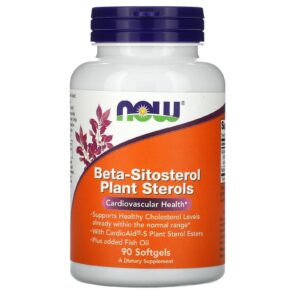 NOW Foods Beta-Sitosterol Plant Sterols 90 Cápsulas Softgel