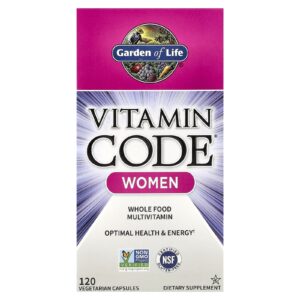 Garden of Life Vitamin Code® Multivitamínico Integral para Mulheres 120 Cápsulas Vegetarianas