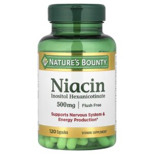 Natures Bounty Ácido Nicotínico Sem Rubor 500 mg 120 Cápsulas