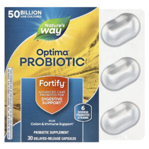 Natures Way Probiótico Optima® Fortify® 30 Cápsulas de Liberação Retardada