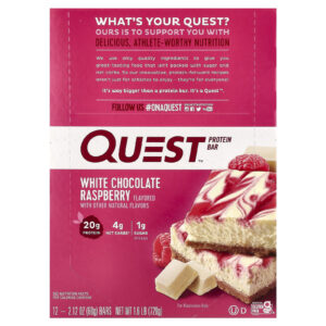 Quest Nutrition Barra de Proteínas Framboesa e Chocolate Branco 12 Barras 60 g (212 oz) Cada