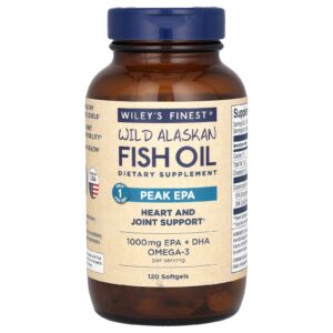 Wileys Finest Óleo de Peixe Selvagem do Alasca Pico de EPA 120 Cápsulas Softgel