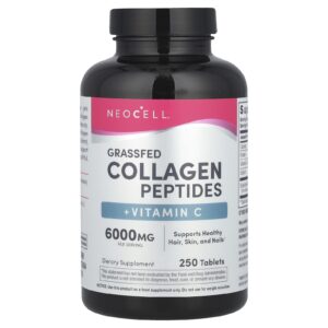 NeoCell Peptídeos de Colágeno de Gado Criado no Pasto + Vitamina C 250 Comprimidos