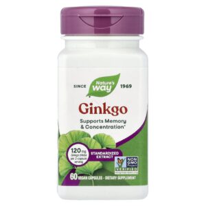 Natures Way Ginkgo Extrato Padronizado 60 Cápsulas Veganas