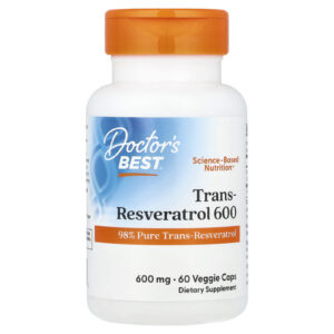 Doctors Best Trans-Resveratrol de Alta Potência 600 mg 60 Cápsulas Vegetais