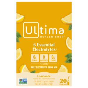 Ultima Replenisher Mistura para Bebida de Eletrólitos Diários Limonada 20 Pacotes 37 g (013 oz) Cada