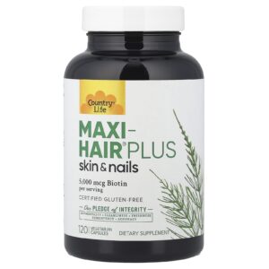 Country Life Maxi-Hair® Plus para Pele e Unhas 120 Cápsulas Vegetarianas