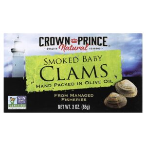 Crown Prince Natural Amêijoas Defumadas Em Óleo de Oliva 85 g (3 oz)