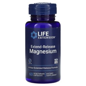 Life Extension Magnésio de Liberação Prolongada 60 Cápsulas Vegetarianas (250 mg por Cápsula)