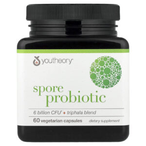 Youtheory Probiótico Spore + Mistura de Triphala 60 Cápsulas Vegetarianas