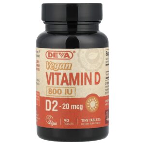 Deva Vitamina D2 Vegana 20 mcg (800 UI) 90 Comprimidos