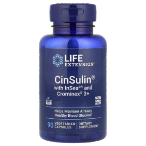 Life Extension CinSulin com InSea2 e Crominex 3+ 90 Cápsulas Vegetarianas