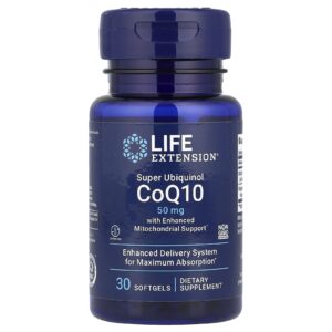 Life Extension Super Ubiquinol CoQ10 com Enhanced Mitochondrial Support 30 Cápsulas Softgel
