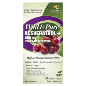 Genceutic Naturals Wild & Pure™ Resveratrol+ 60 Cápsulas Vegetarianas