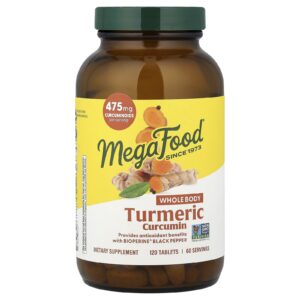 MegaFood Curcumina de Cúrcuma Corpo Inteiro 120 Comprimidos