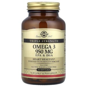 Solgar Ômega-3 EPA e DHA Dosagem Tripla 950 mg 50 Cápsulas Softgel