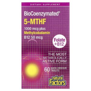 Natural Factors BioCoenzymated™ Metilfolato 1.000 mcg 60 Comprimidos de Dissolução Rápida