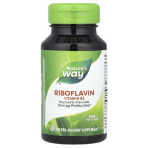 Natures Way Riboflavina Vitamina B2 400 mg 30 Comprimidos