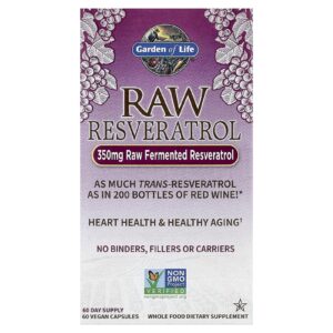 Garden of Life Resveratrol RAW 350 mg 60 Cápsulas Veganas