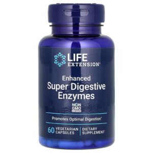 Life Extension Enzimas Super Digestivas Melhoradas 60 Cápsulas Vegetarianas