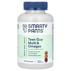 SmartyPants Multivitamínico para Meninos Adolescentes e Ômegas Laranja Cereja e Limão Taiti 120 Gomas