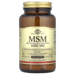 Solgar MSM (Metilsulfonilmetano) 1.000 mg 120 Comprimidos