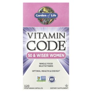 Garden of Life Vitamin Code® Multivitamínico Integral para Mulheres Acima de 50 Anos e Wiser 120 Cápsulas Vegetarianas