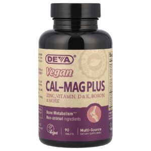 Deva Cal-Mag Plus Vegano Premium 90 Comprimidos