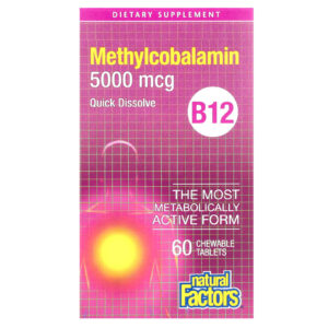 Natural Factors Mecobalamina B12 5.000 mcg 60 Comprimidos Mastigáveis