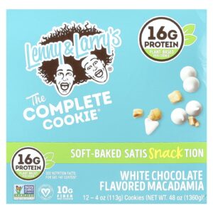 Lenny & Larrys The Complete Cookie® Chocolate Branco e Macadâmia 12 Biscoitos 113 g (4 oz) Cada