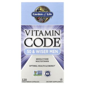 Garden of Life Vitamin Code® 50 & Wiser Men Multivitamínico Integral 120 Cápsulas Vegetarianas