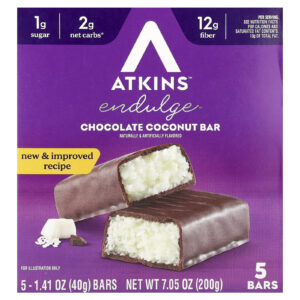 Atkins Endulge™ Guloseima Barra de Chocolate e Coco 5 Barras 40 g (141 oz) Cada