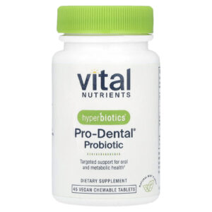 Vital Nutrients Hyperbiotics® Probiótico Pro-Dental® Menta Natural 45 Comprimidos Mastigáveis Veganos