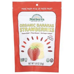 Natierra Liofilizados Bananas e Morangos Orgânicos 51 g (18 oz)