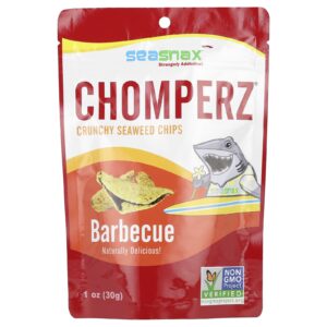 SeaSnax Chomperz Chips Crocantes de Algas Marinhas Sabor Churrasco 30 g (1 oz)