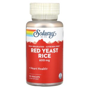 Solaray Levedura de Arroz Vermelho 600 mg 90 VegCaps