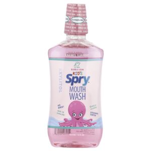 Xlear Enxaguante Bucal Spry Kid’s Suporte ao Esmalte Sem Álcool Chiclete Natural 473 ml (16 fl oz)