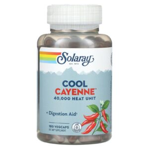 Solaray Cool Pimenta Caiena 180 VegCaps (300 mg por VegCap)