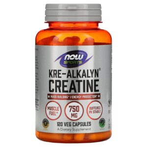 NOW Foods Sports Creatina Kre-Alkalyn 750 mg 120 Cápsulas