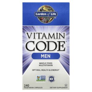 Garden of Life Vitamin Code Multivitamínico Integral para Homens 240 Cápsulas Vegetarianas