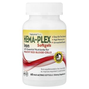 NaturesPlus Hema-Plex® Ferro 60 Cápsulas Softgel de Ação Rápida