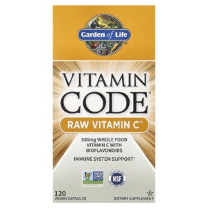 Garden of Life Vitamin Code Vitamina C RAW 250 mg 120 Cápsulas Veganas