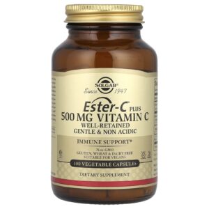 Solgar Ester-C Plus vitamina C 500 mg 100 Cápsulas Vegetais