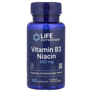 Life Extension Vitamina B3 e Niacina 500 mg 100 Cápsulas