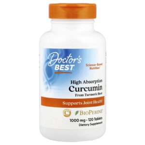 Doctors Best Curcumina de Alta Absorção Com Complexo C3 e BioPerine 1.000 mg 120 comprimidos